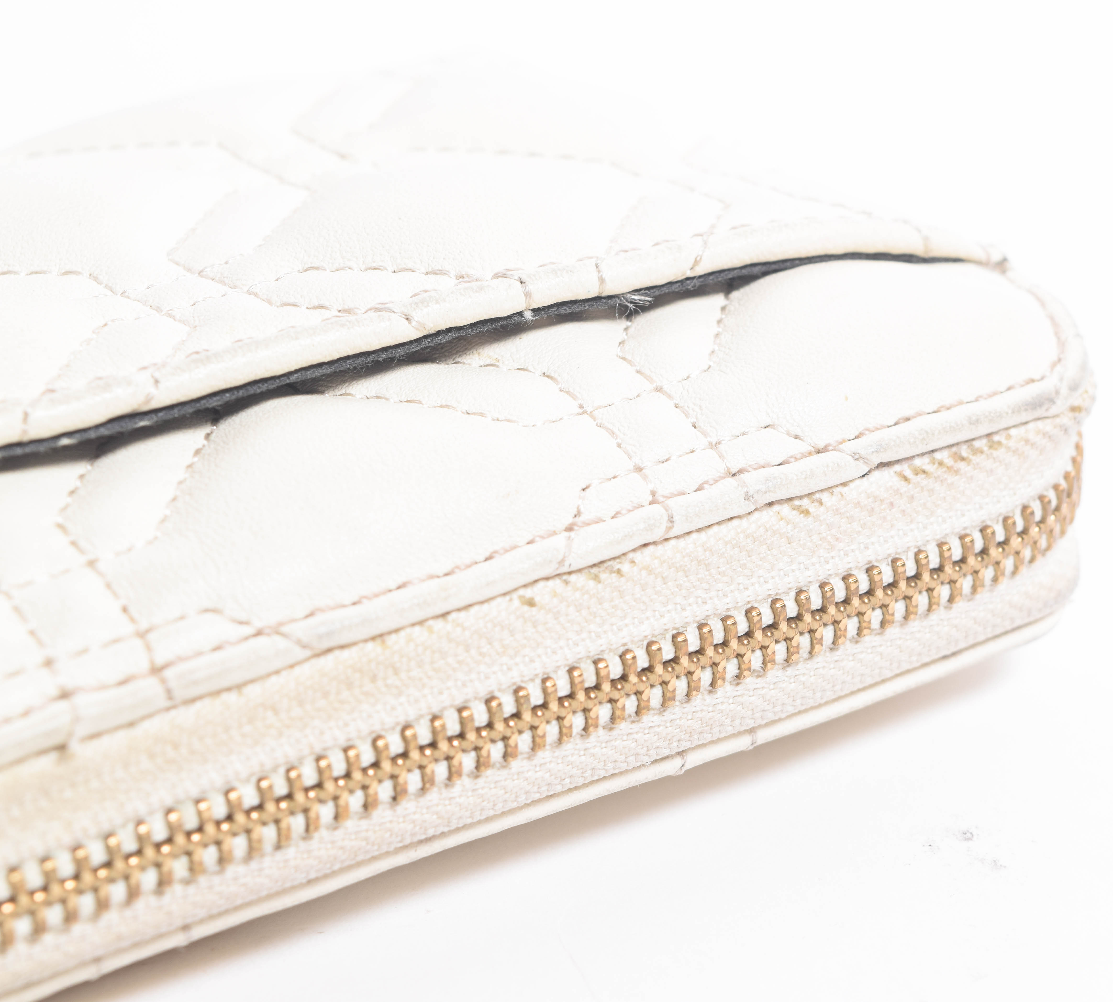 Kate Spade Ivory White Quilted Leather Handbag and Zip Around Wallet