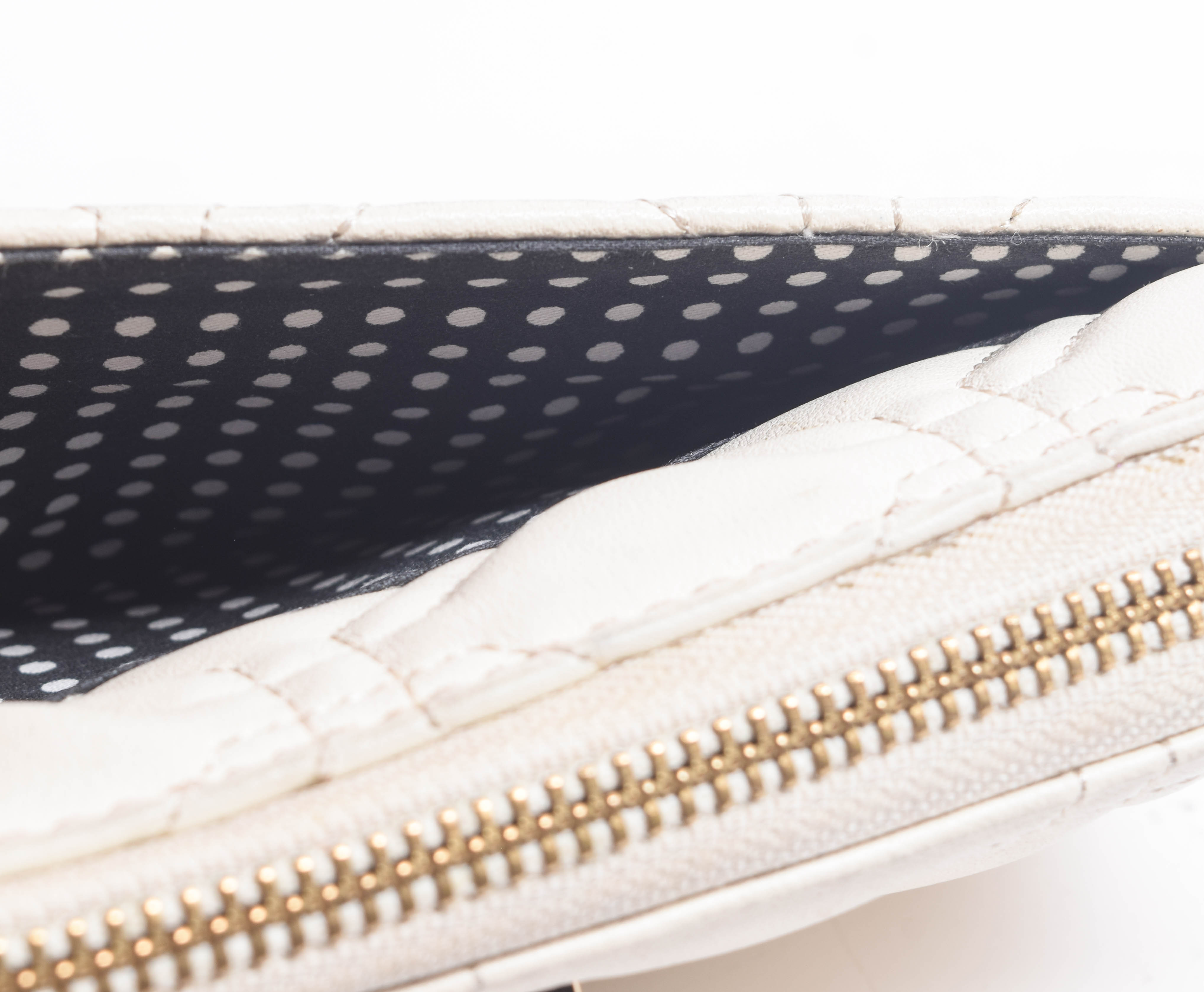 Kate Spade Ivory White Quilted Leather Handbag and Zip Around Wallet