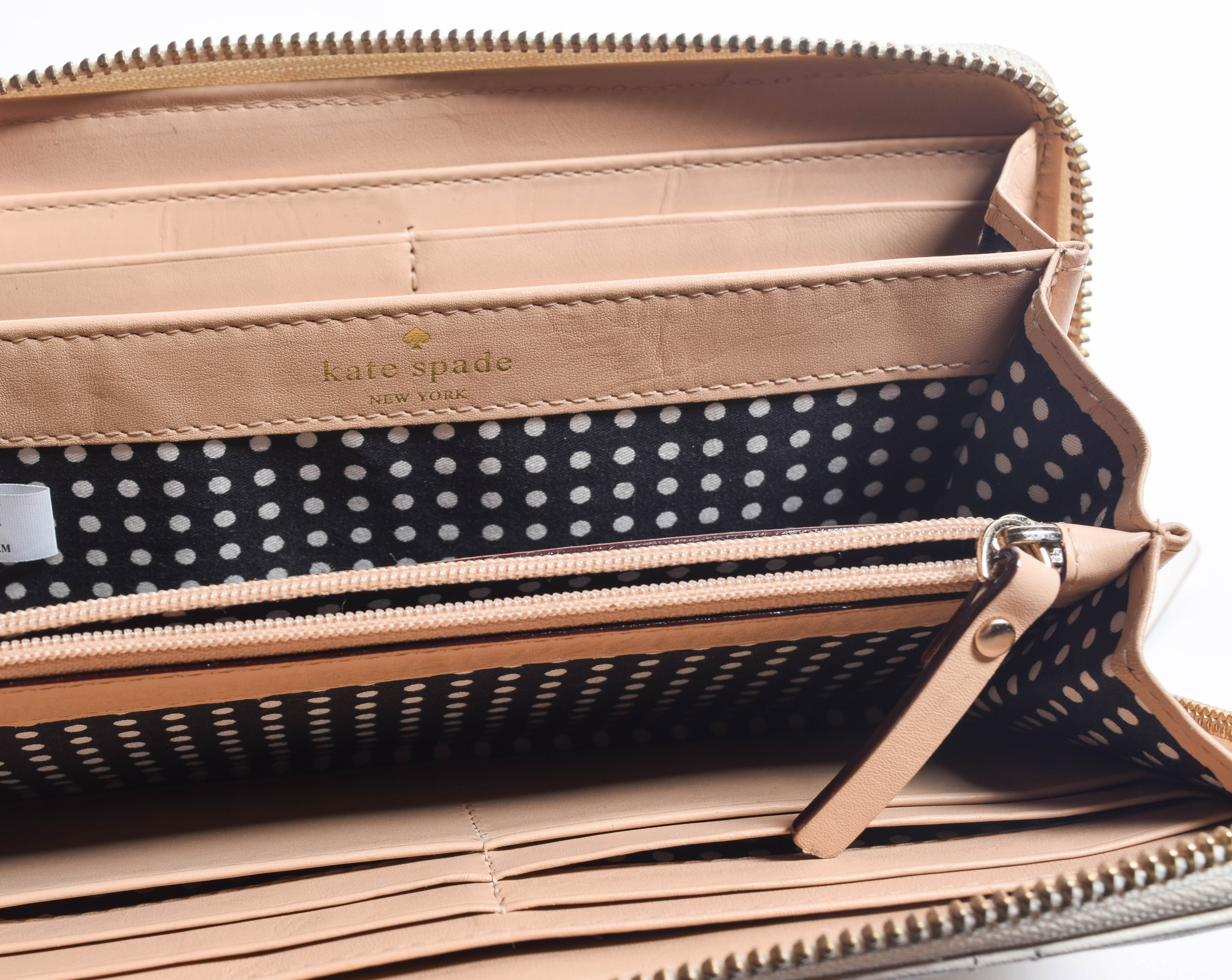 Kate Spade Ivory White Quilted Leather Handbag and Zip Around Wallet