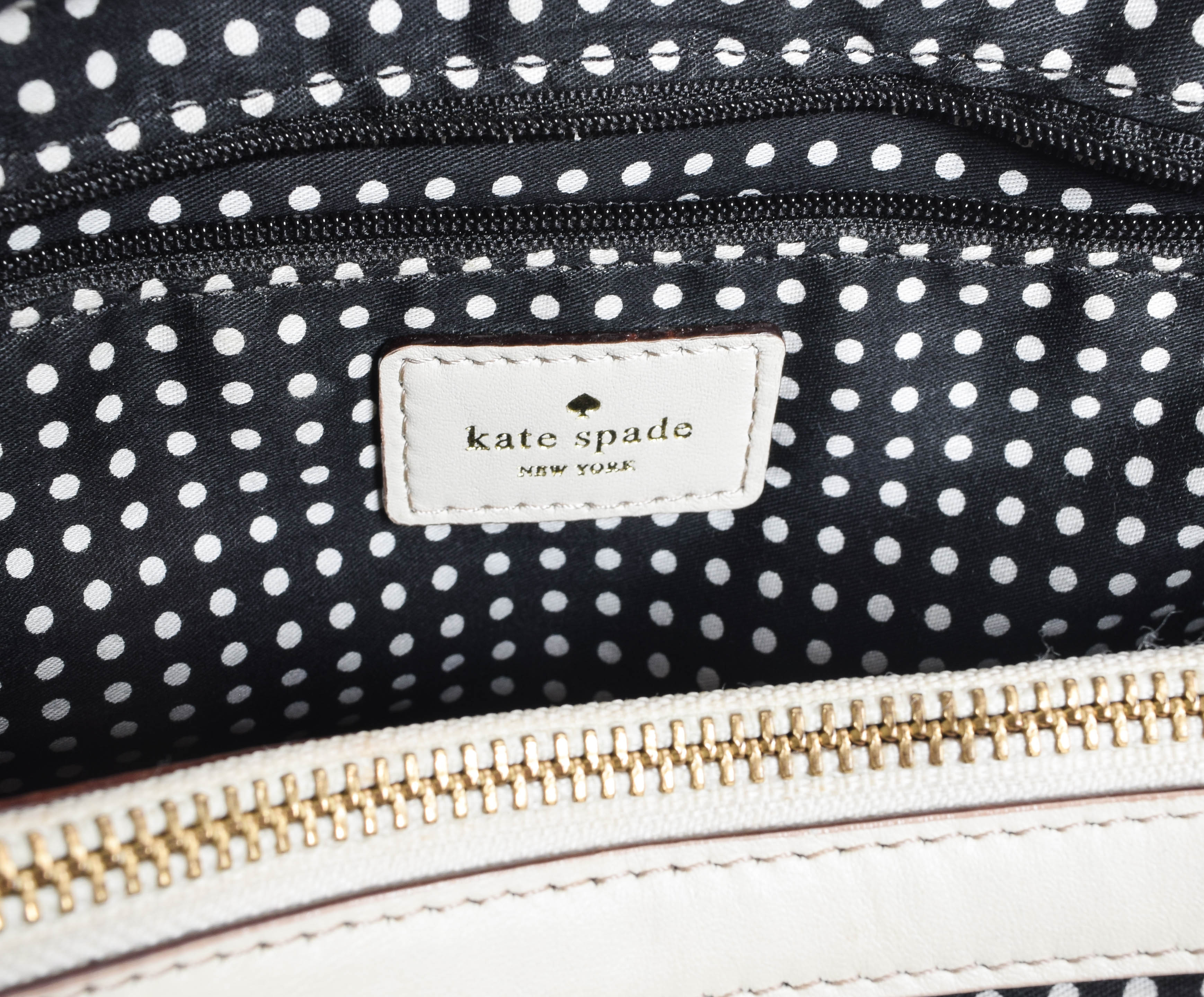 Kate Spade Ivory White Quilted Leather Handbag and Zip Around Wallet