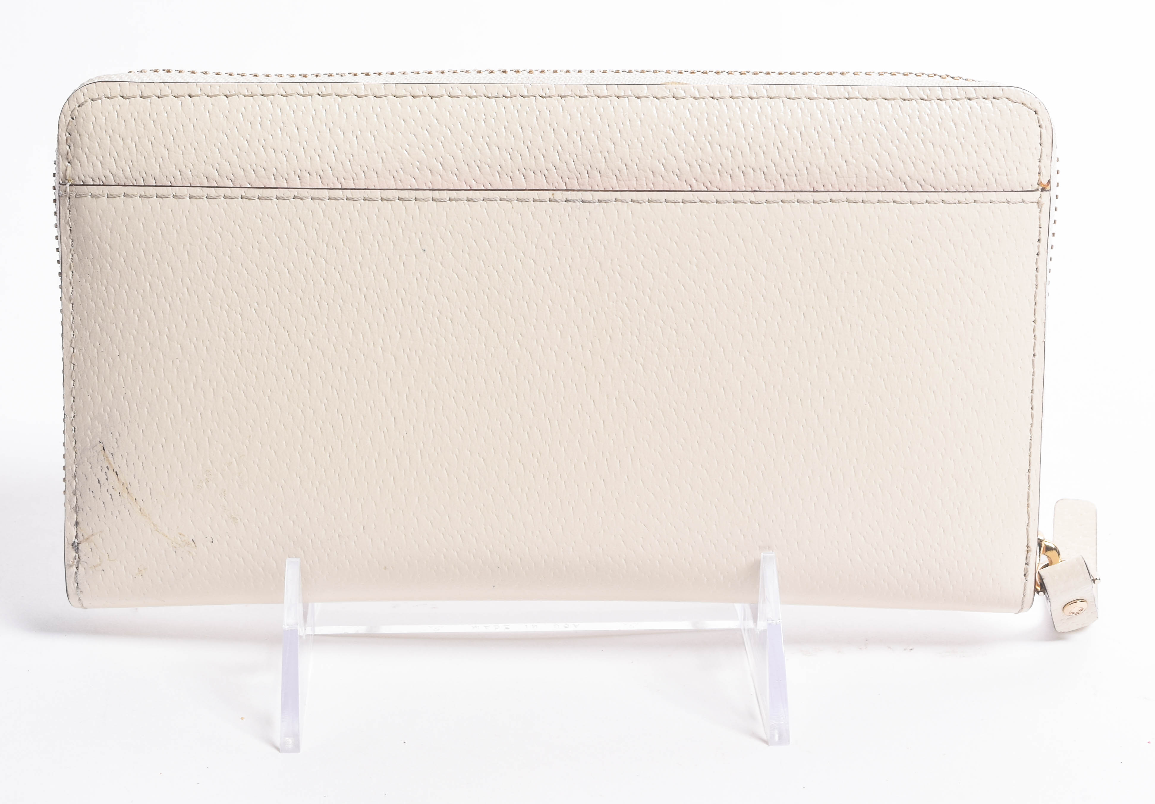 Kate Spade New York Cream Leather Zip Around Clutch Wallet