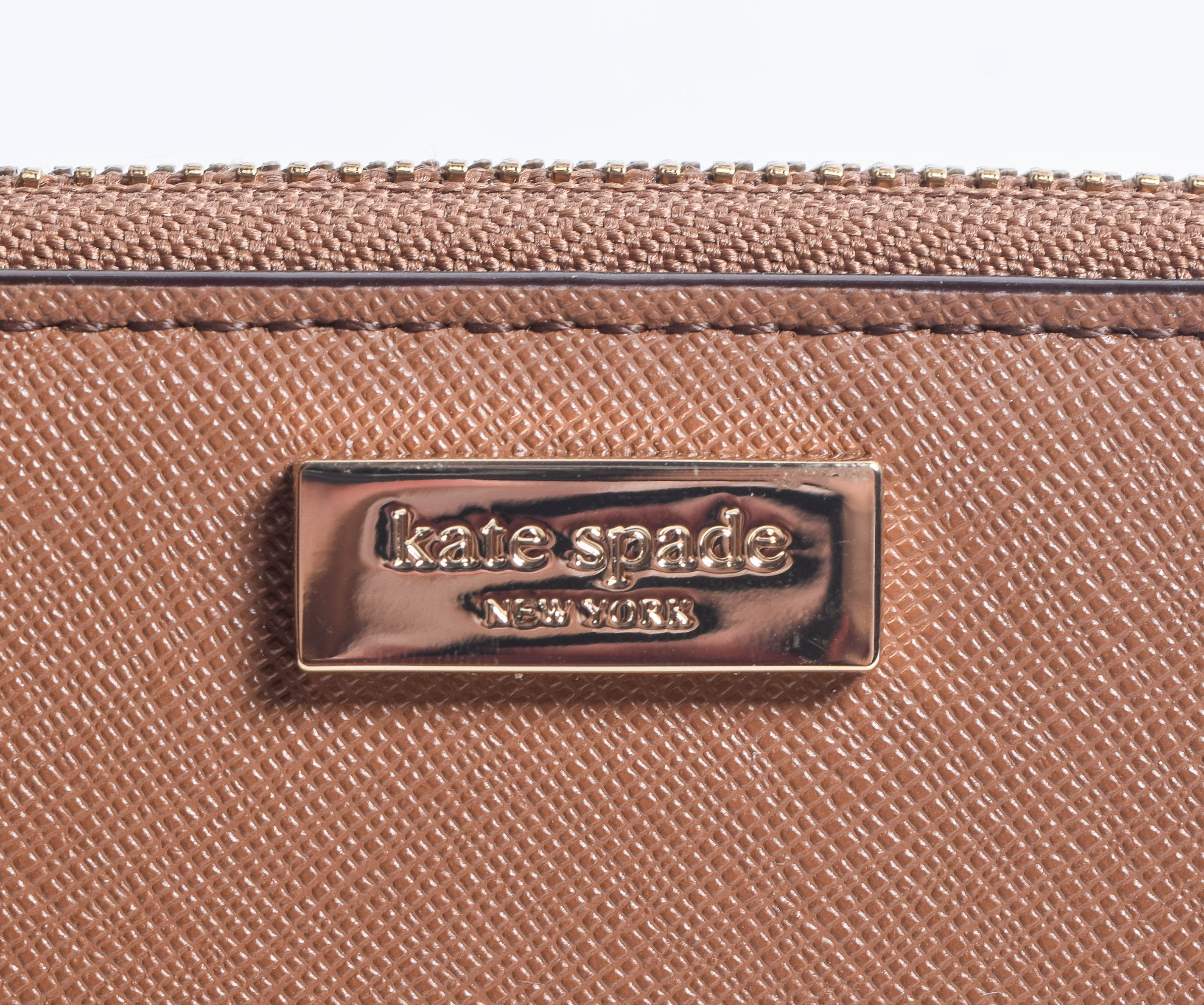 Kate Spade New York Brown Leather Zip Around Clutch Wallet