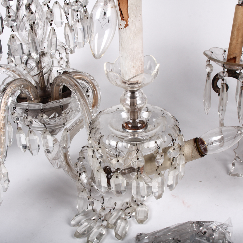 Vintage Cut Crystal Glass Chandeliers
