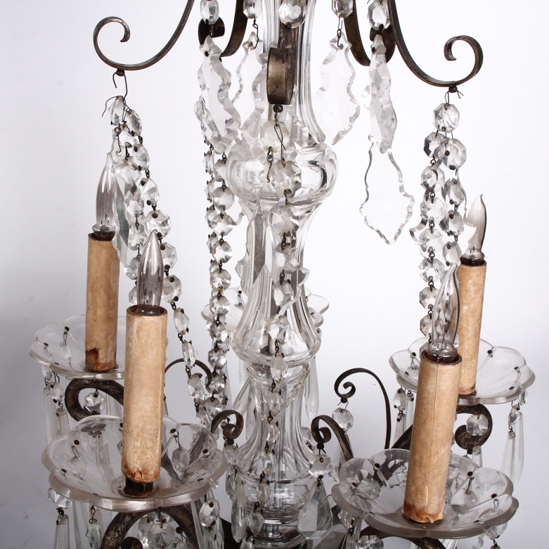 Vintage Cut Crystal Glass Chandeliers