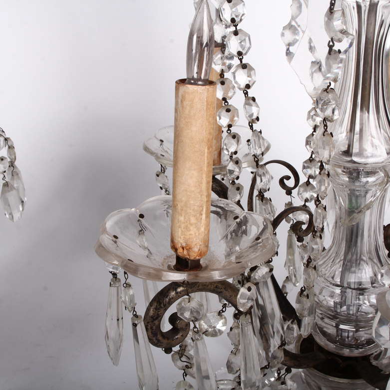 Vintage Cut Crystal Glass Chandeliers