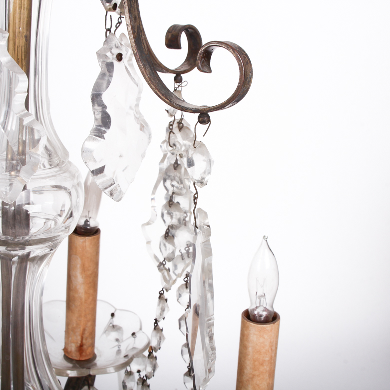 Vintage Cut Crystal Glass Chandeliers