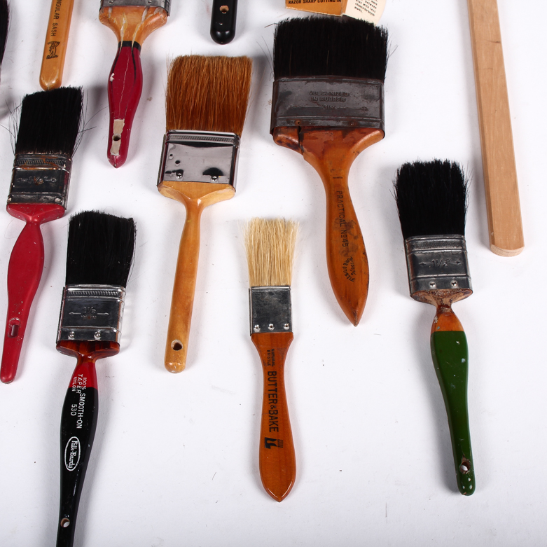 Metal Waste Basket and Paint Brushes
