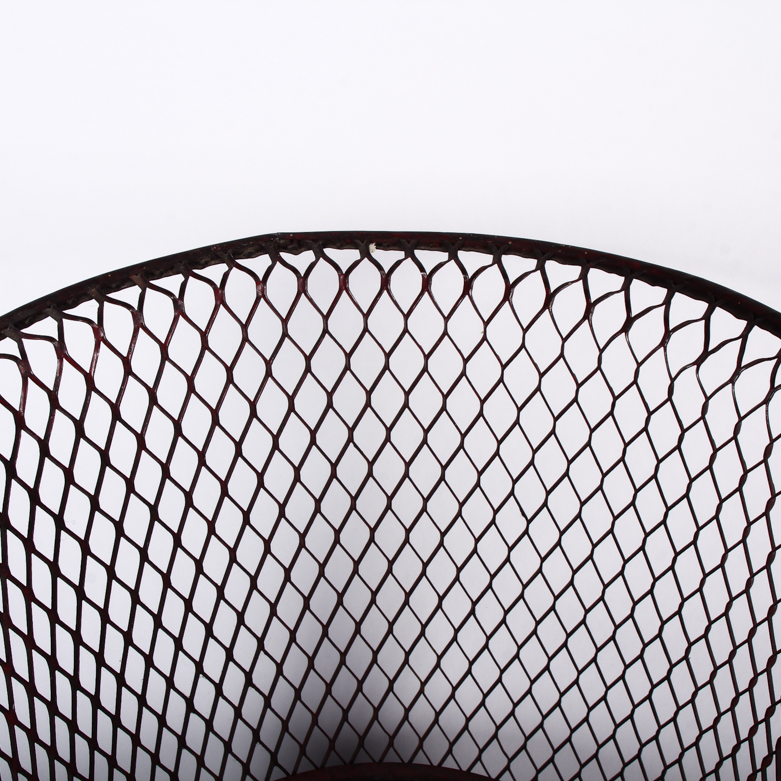 Metal Waste Basket and Paint Brushes