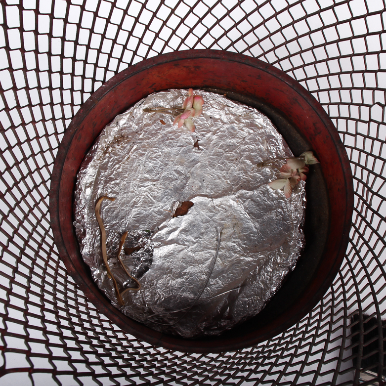 Metal Waste Basket and Paint Brushes
