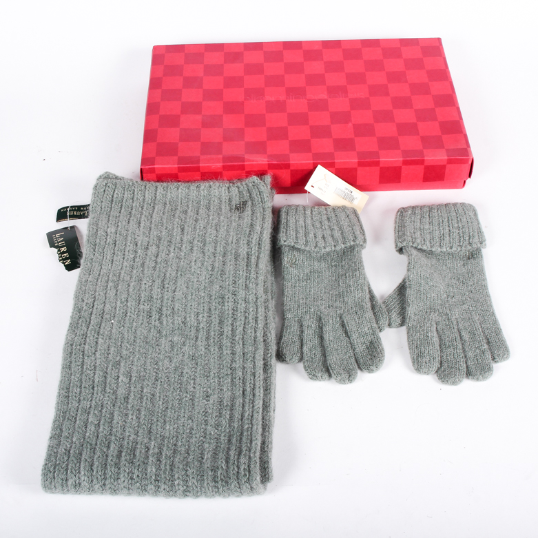 Ralph Lauren Glove and Scarf Set
