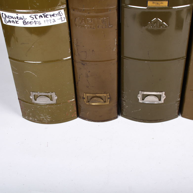 Collection of Vintage Metal File Holders and Lock Boxes