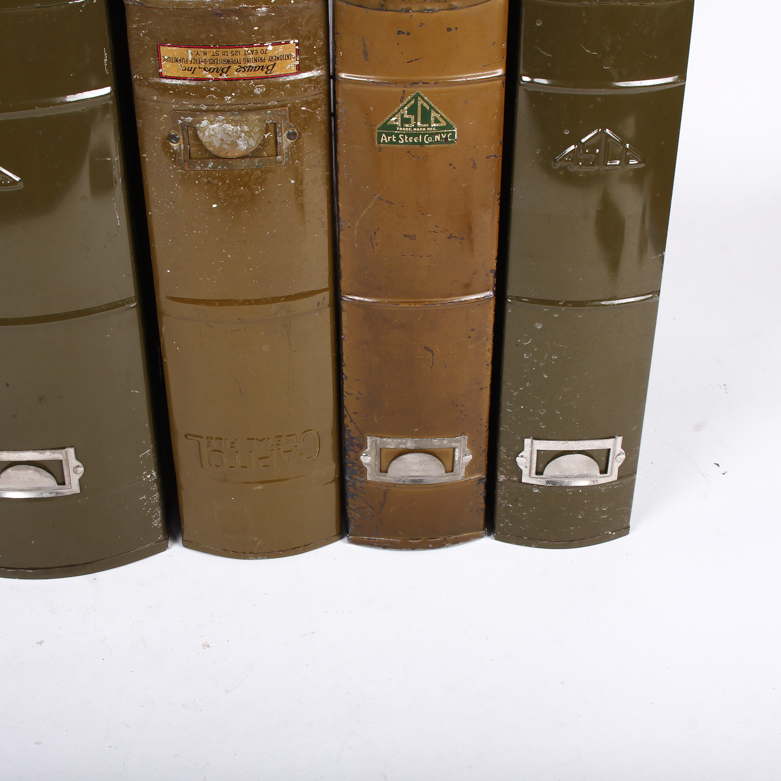 Collection of Vintage Metal File Holders and Lock Boxes