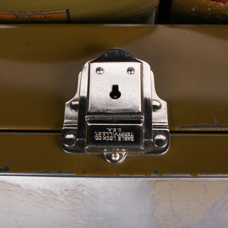 Collection of Vintage Metal File Holders and Lock Boxes