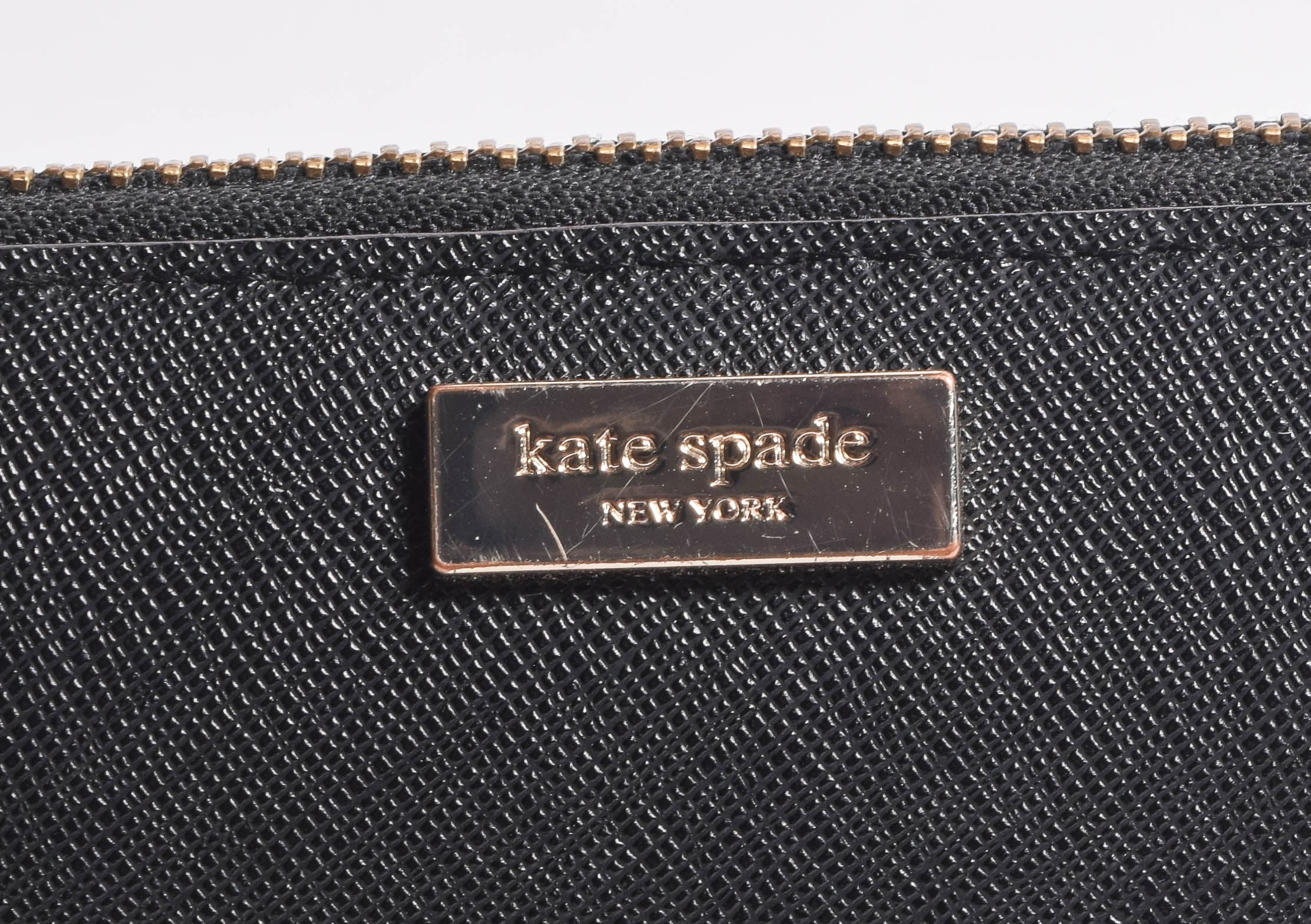 Kate Spade Black Leather Zip Around Clutch Wallet