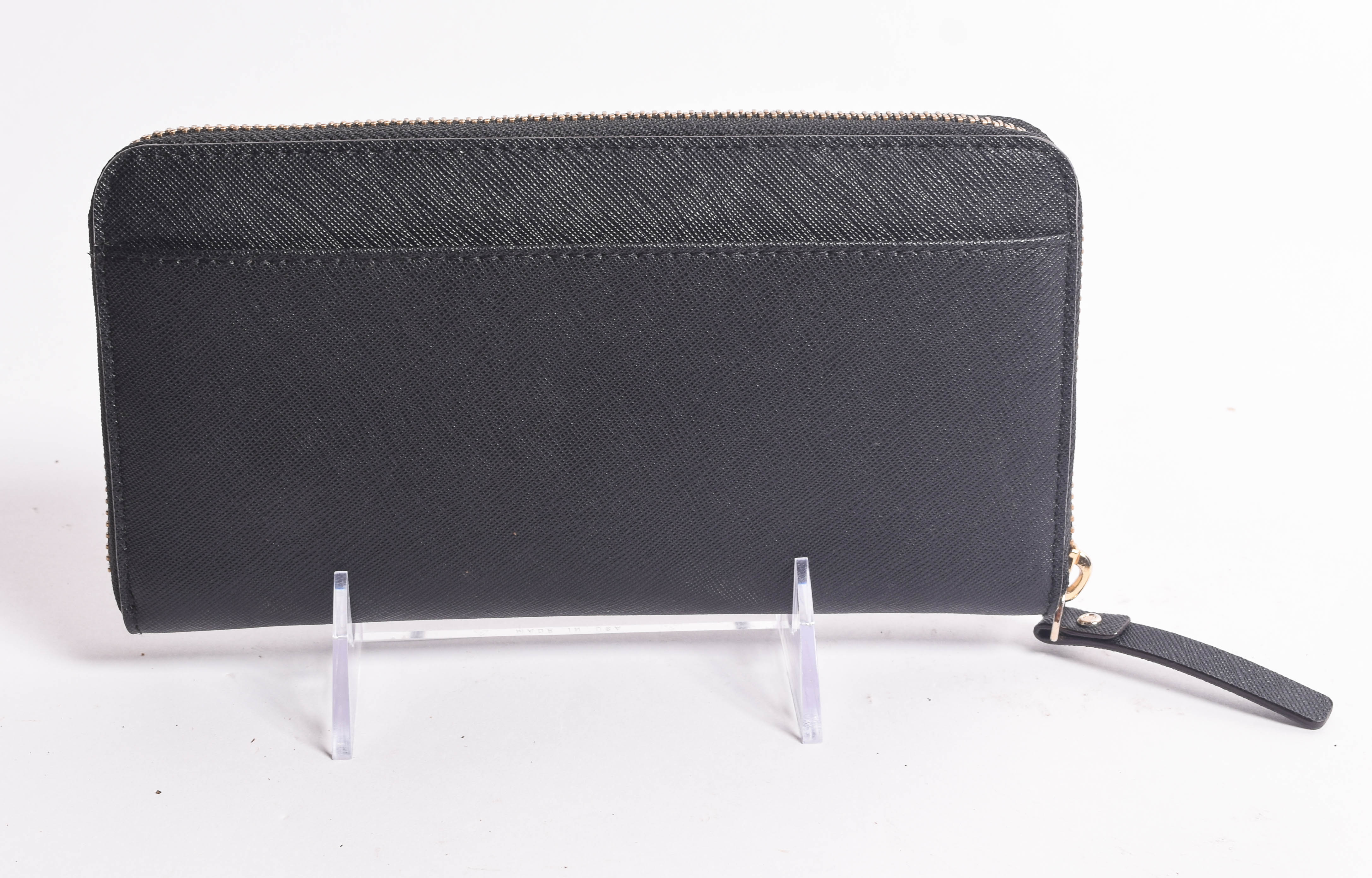 Kate Spade Black Leather Zip Around Clutch Wallet