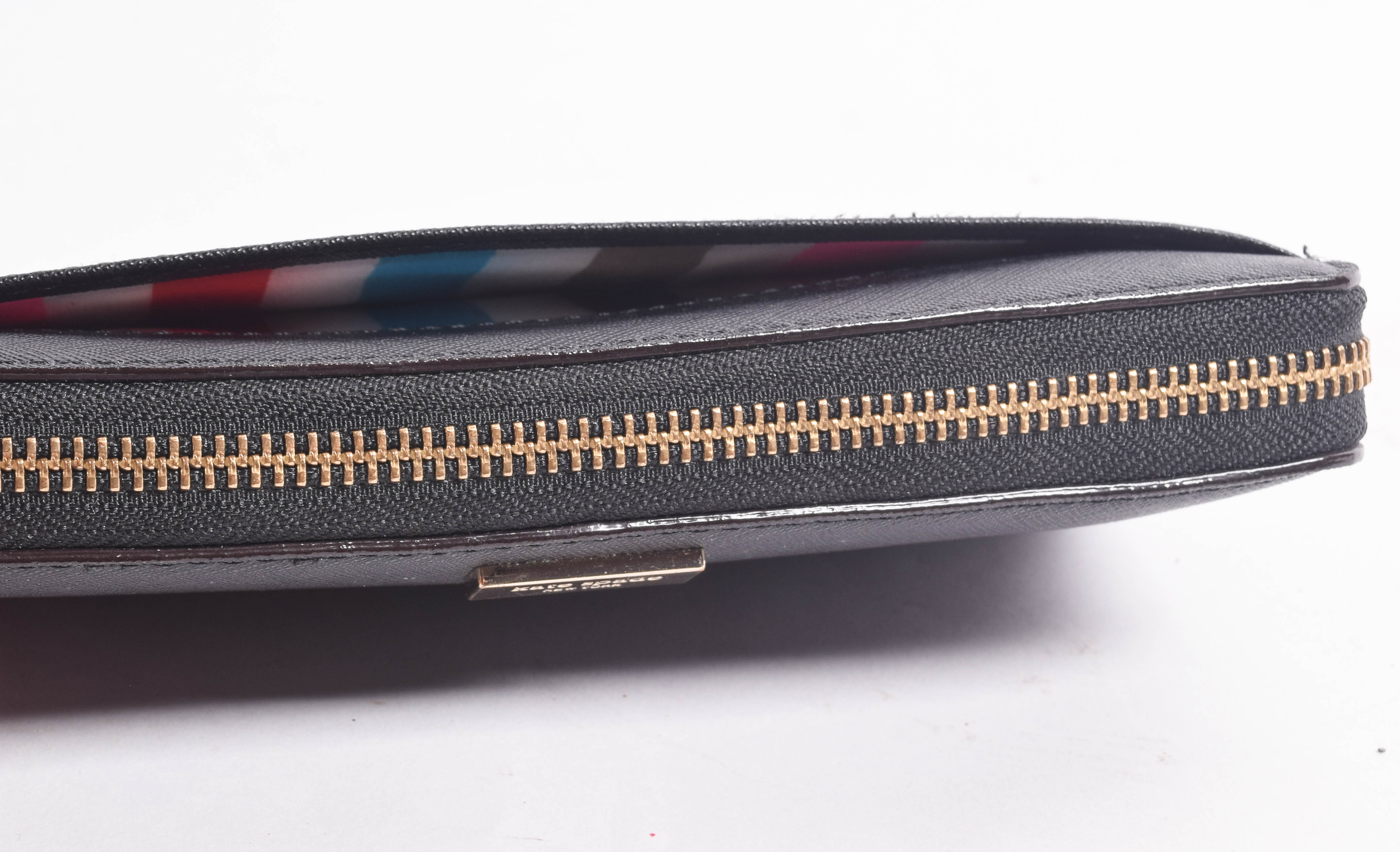Kate Spade Black Leather Zip Around Clutch Wallet
