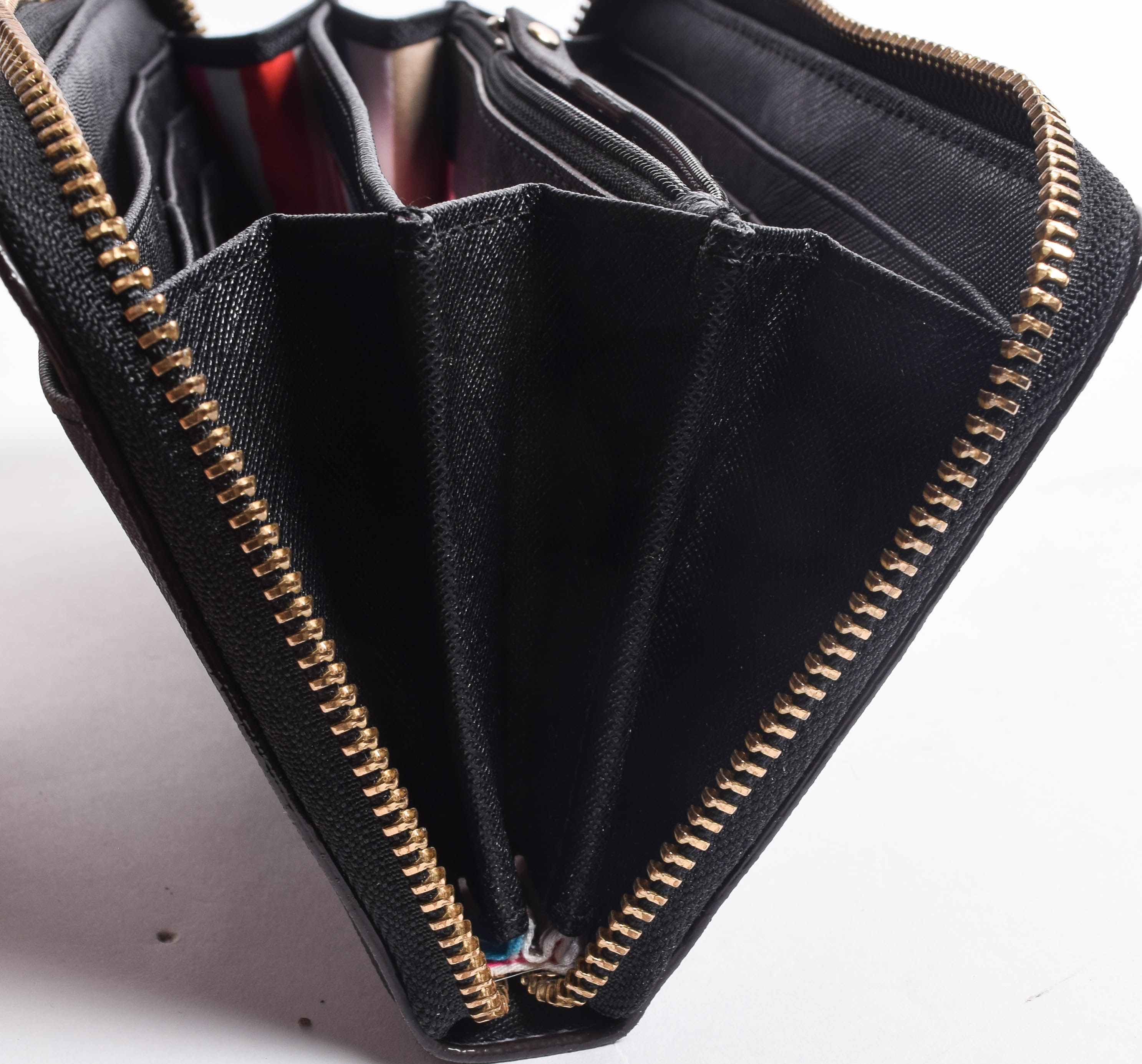 Kate Spade Black Leather Zip Around Clutch Wallet