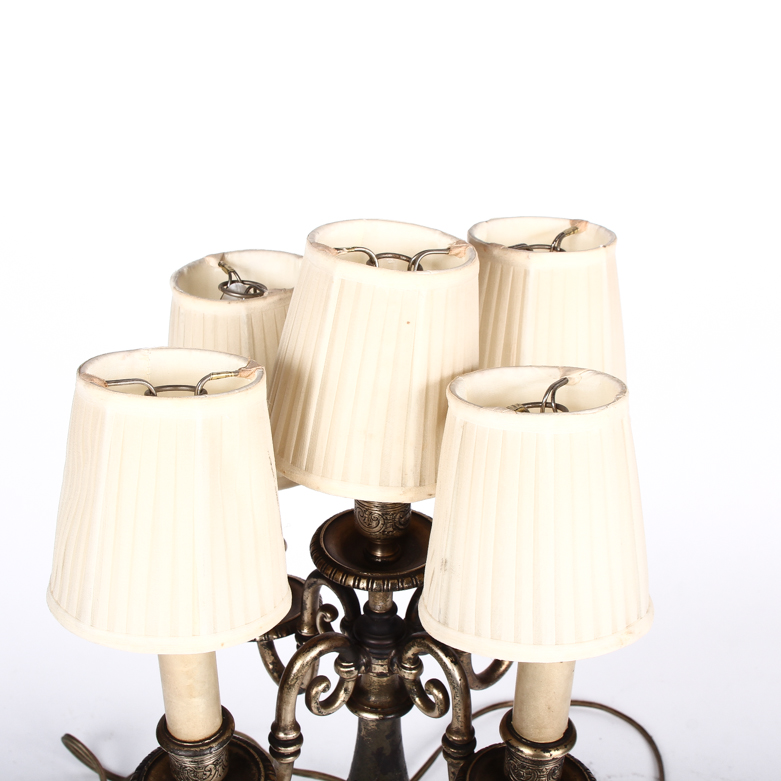 Vintage 1930s Oscar B. Bach Candelabra Table Lamp