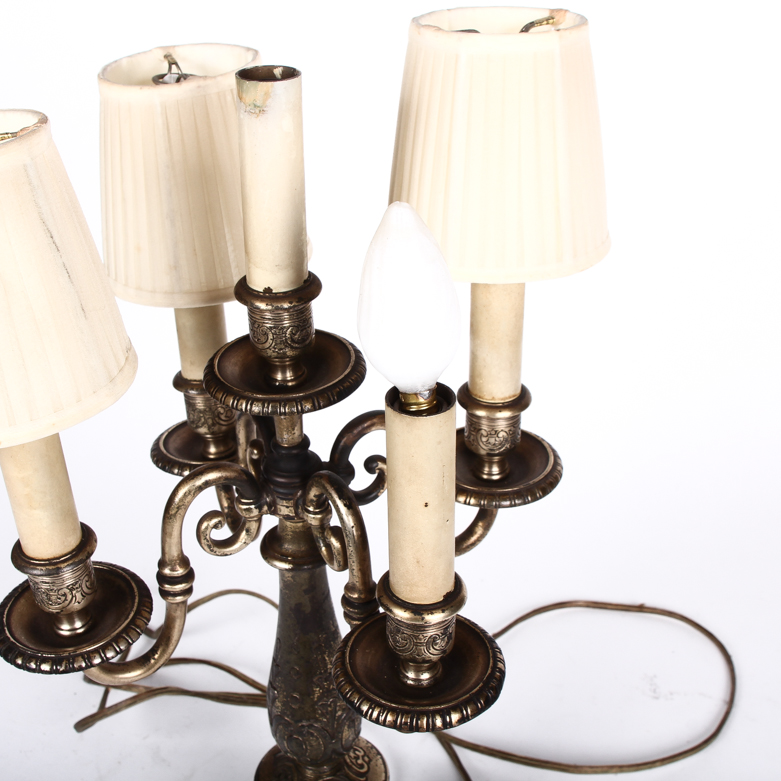 Vintage 1930s Oscar B. Bach Candelabra Table Lamp