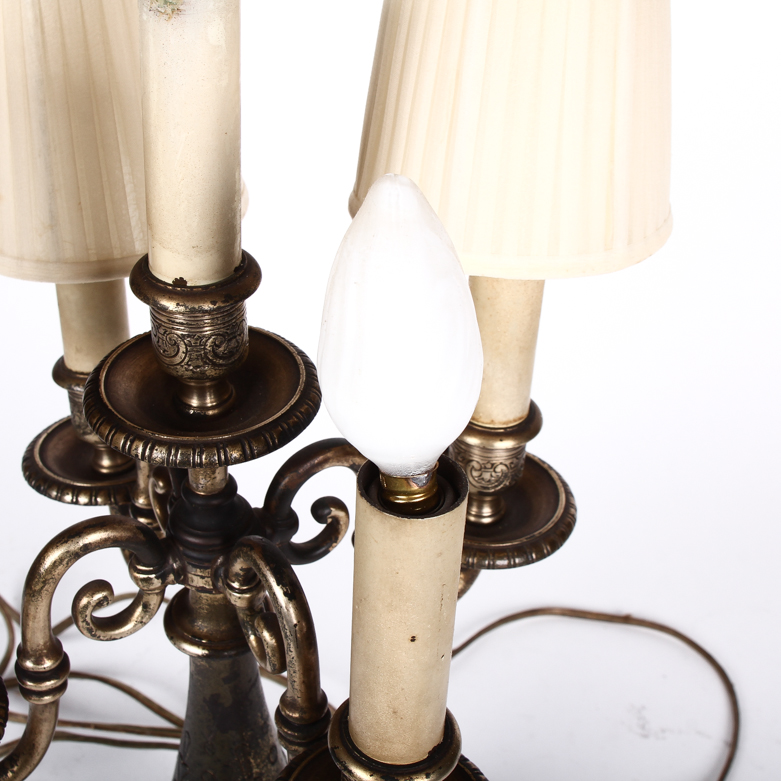 Vintage 1930s Oscar B. Bach Candelabra Table Lamp
