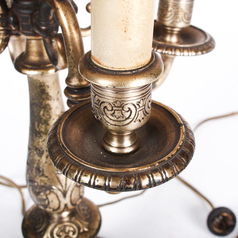 Vintage 1930s Oscar B. Bach Candelabra Table Lamp