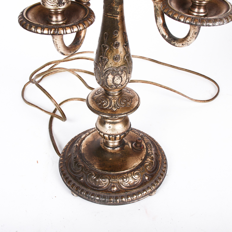 Vintage 1930s Oscar B. Bach Candelabra Table Lamp