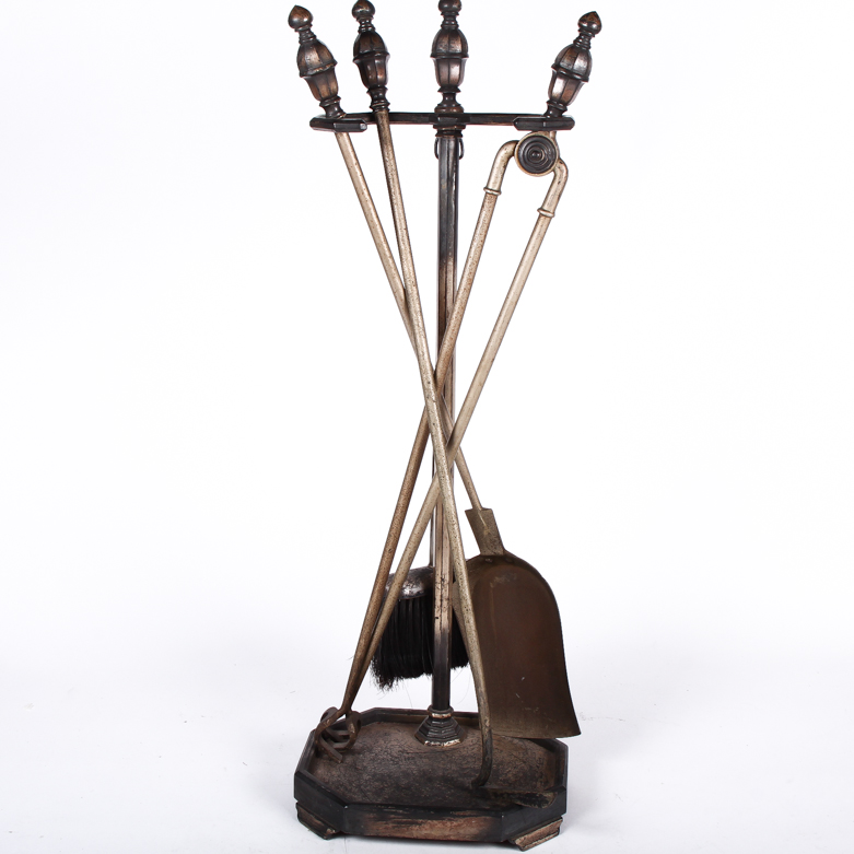 Vintage Metal Fireplace Set