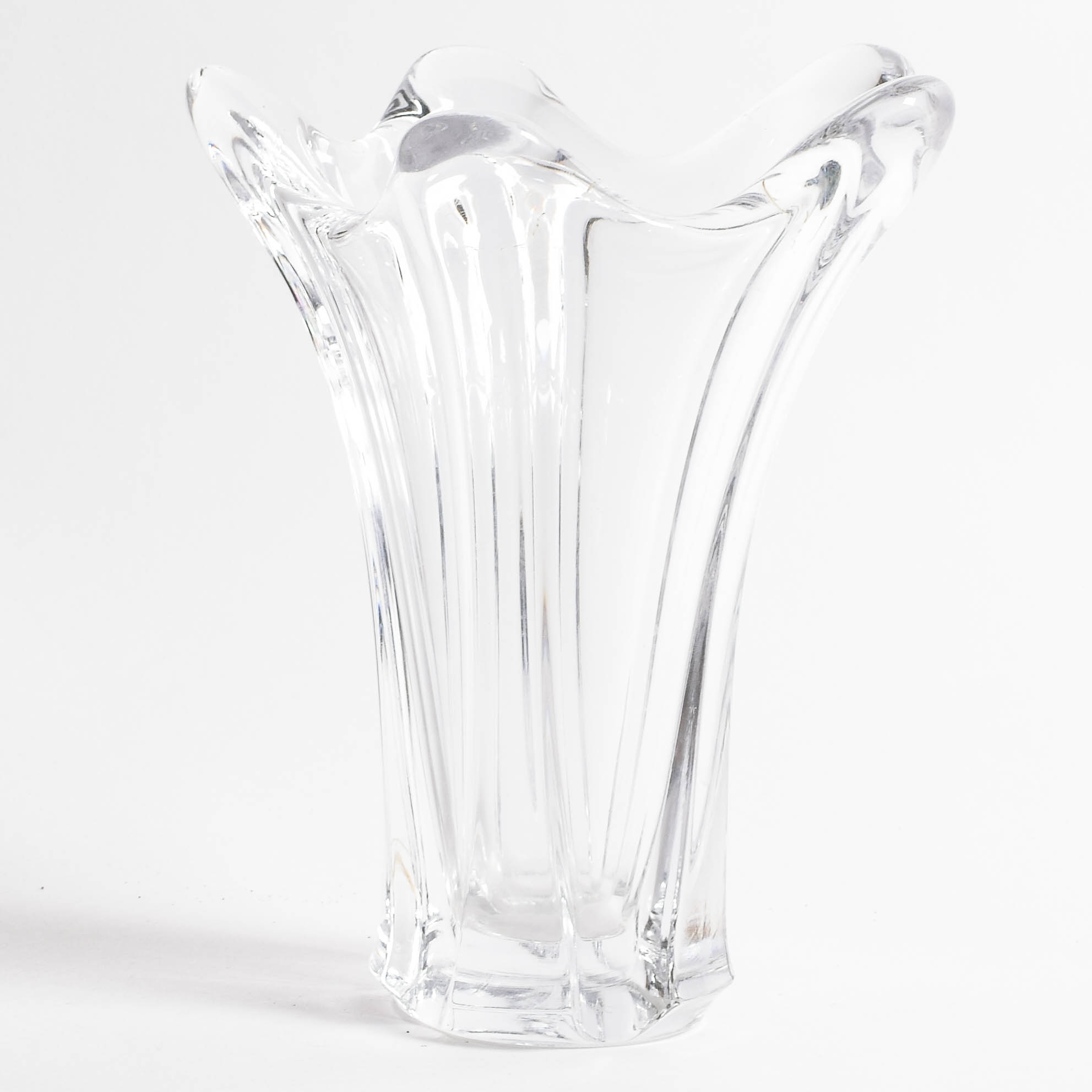 Vintage French Crystal Vase by Cofrac Art Verrier