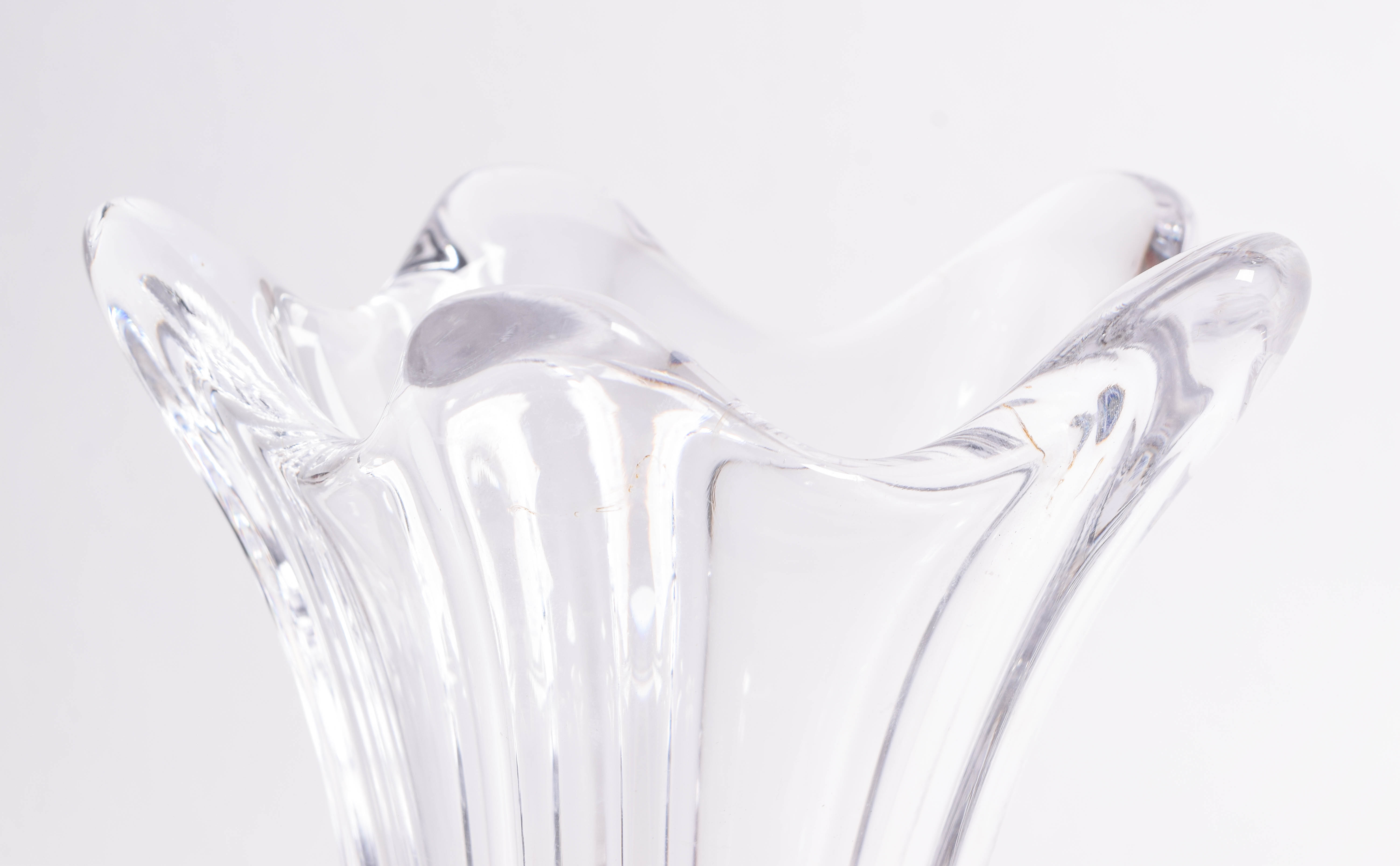 Vintage French Crystal Vase by Cofrac Art Verrier