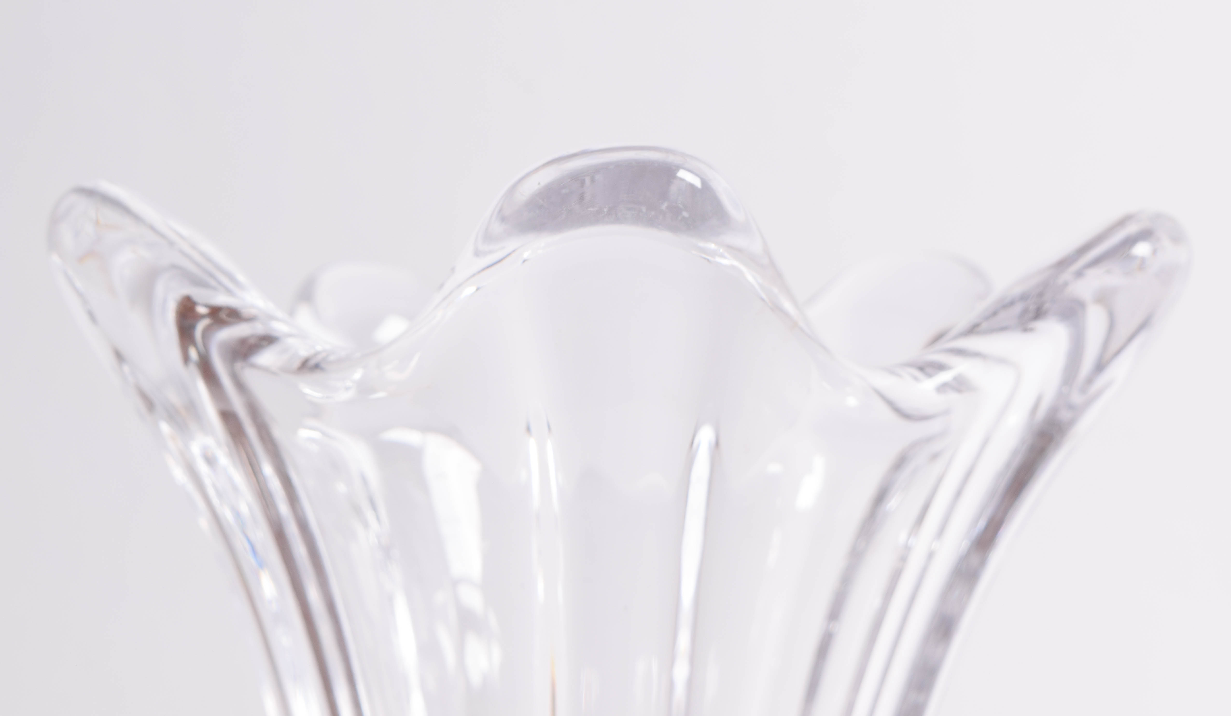 Vintage French Crystal Vase by Cofrac Art Verrier