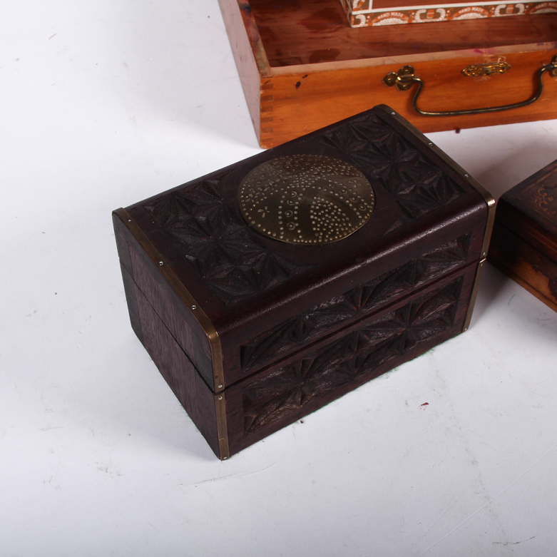 Vintage Wooden Cigar and Trinket Boxes