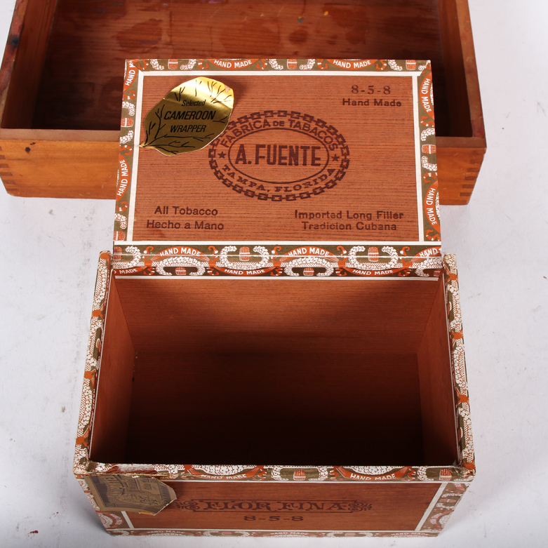 Vintage Wooden Cigar and Trinket Boxes