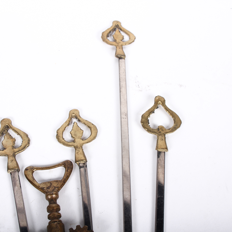 Set of Brass Skewers and a Brass Wine Opener