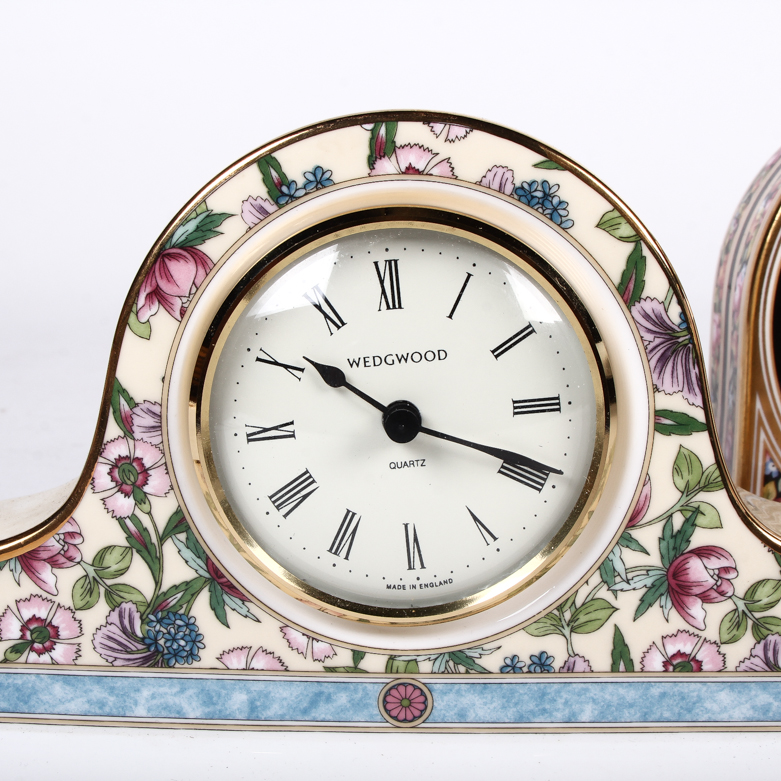 Wedgwood Bone China "Sarah" and "Clio" Mantel Clocks
