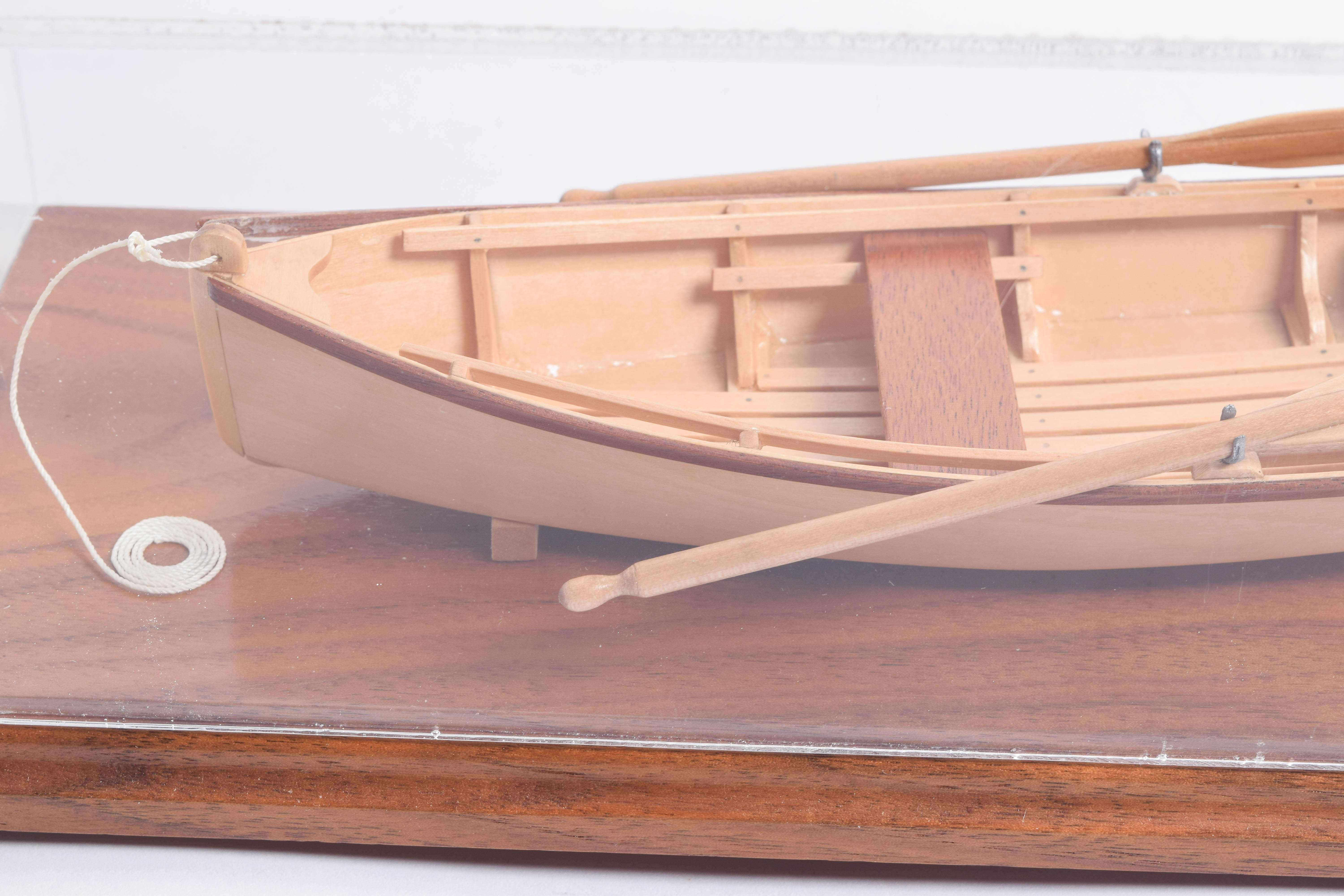 Vintage Handmade Miniature Wooden Row Boat