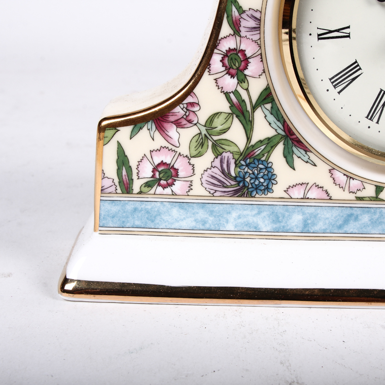 Wedgwood Bone China "Sarah" and "Clio" Mantel Clocks