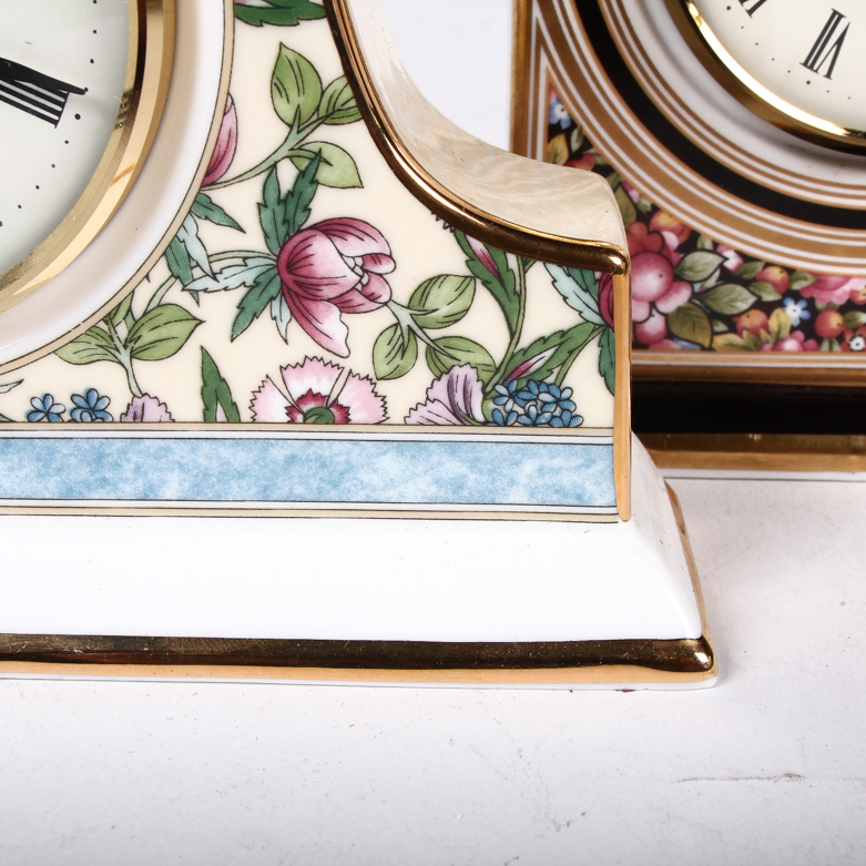 Wedgwood Bone China "Sarah" and "Clio" Mantel Clocks