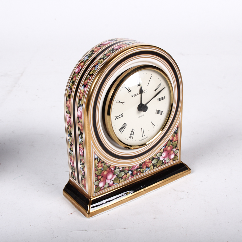 Wedgwood Bone China "Sarah" and "Clio" Mantel Clocks