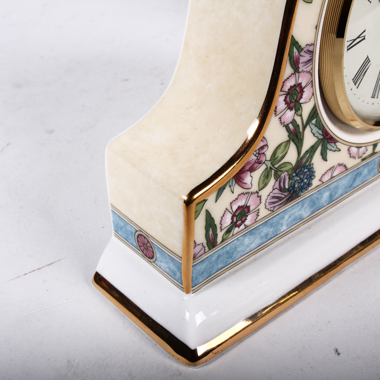 Wedgwood Bone China "Sarah" and "Clio" Mantel Clocks