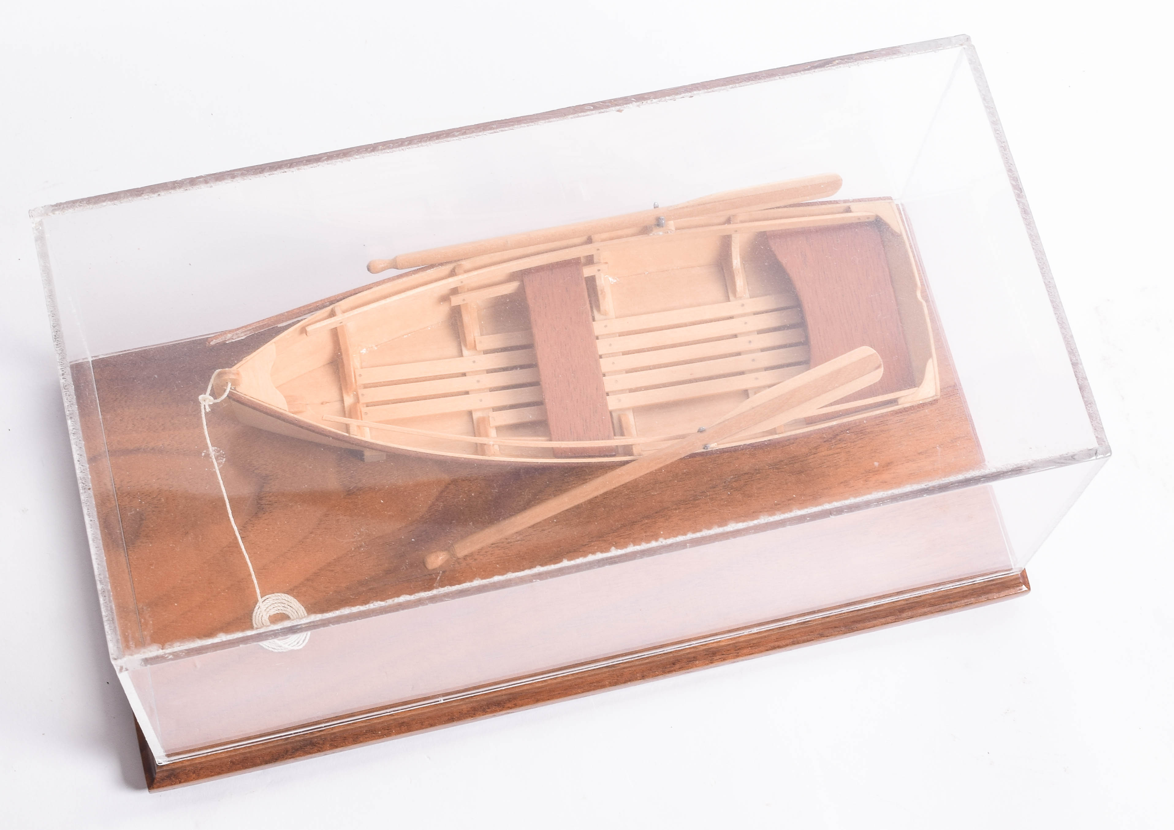 Vintage Handmade Miniature Wooden Row Boat