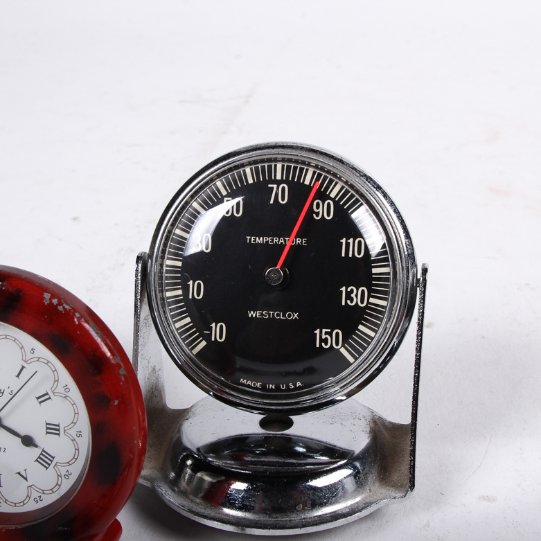Collection of Clocks and Temperature Gauges