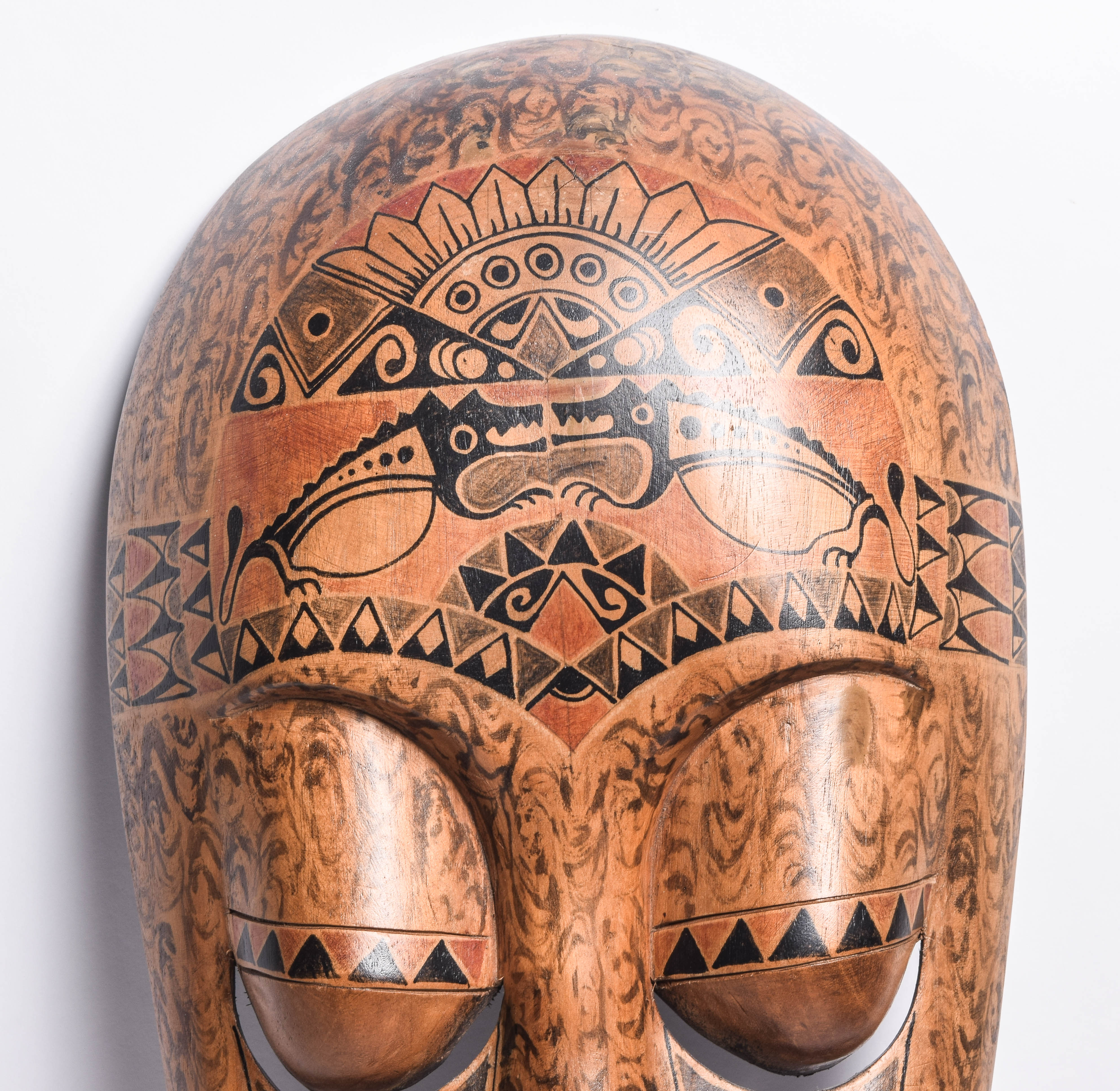 Vintage African Hand Carved and Painted Wooden Mask