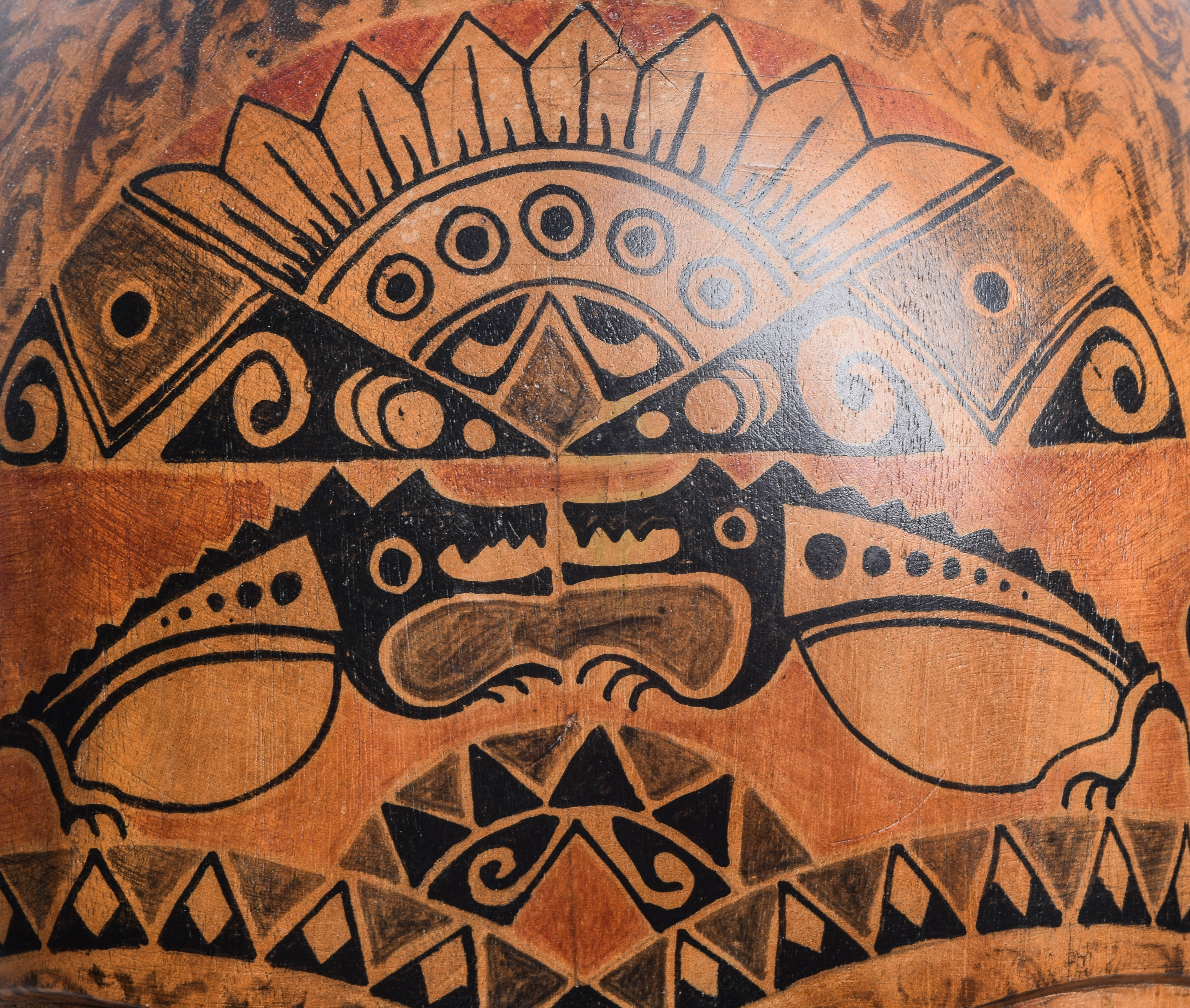 Vintage African Hand Carved and Painted Wooden Mask