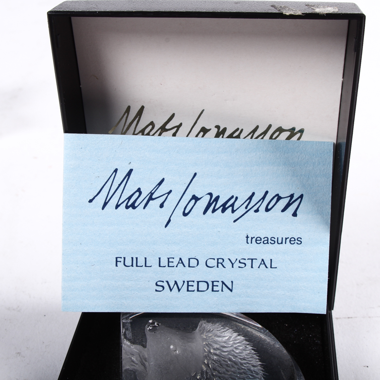 Mats Jonasson Crystal Hedgehog Paperweight