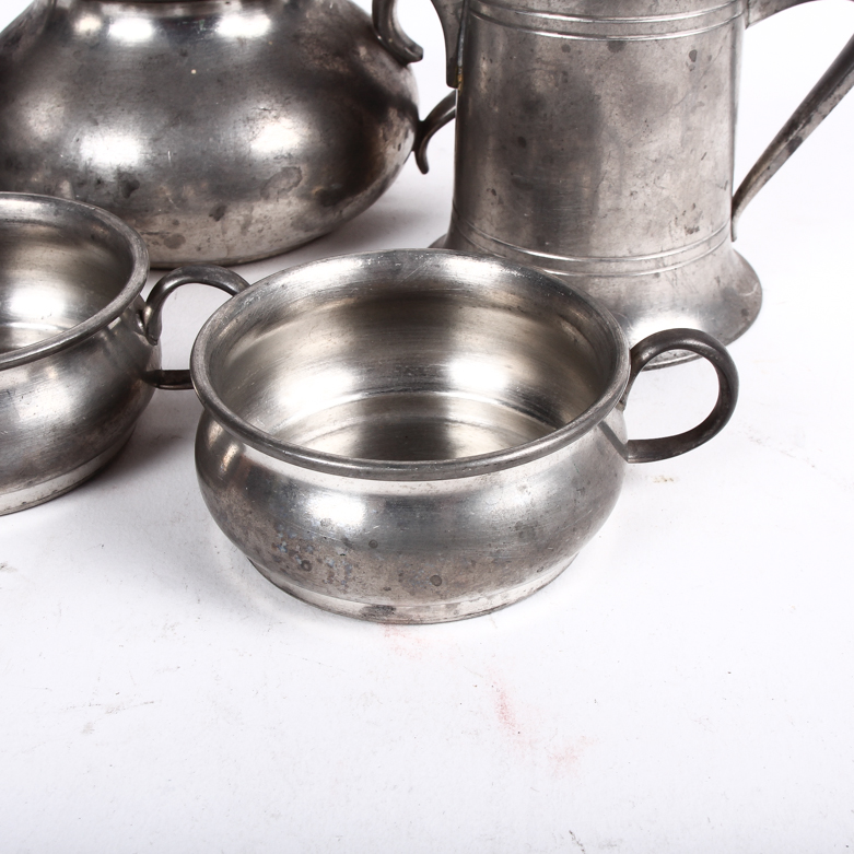 Assortment of Vintage Pewter Tableware