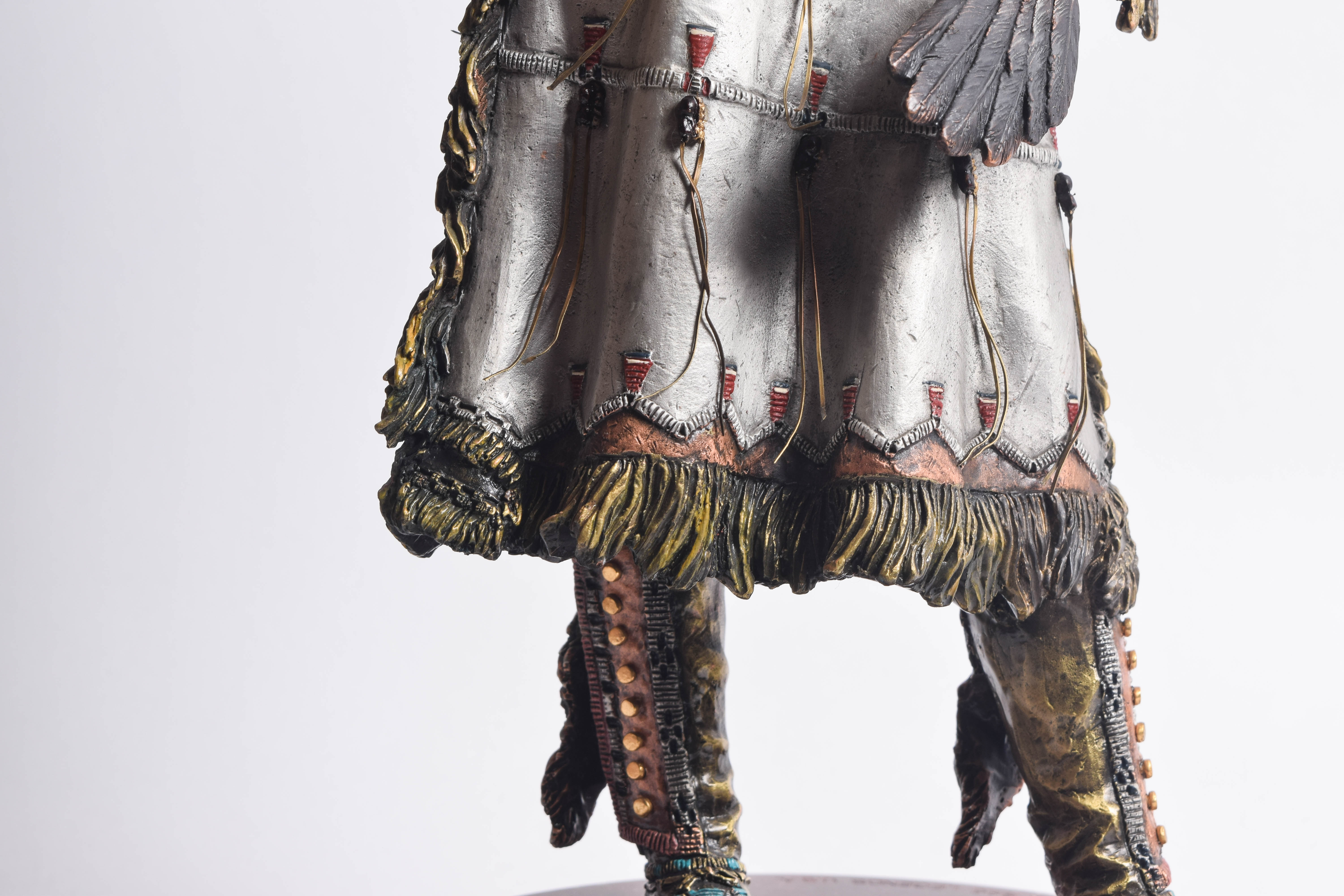 C.A. Pardell Pewter and Mixed Media Statue "Legends on Still Water"