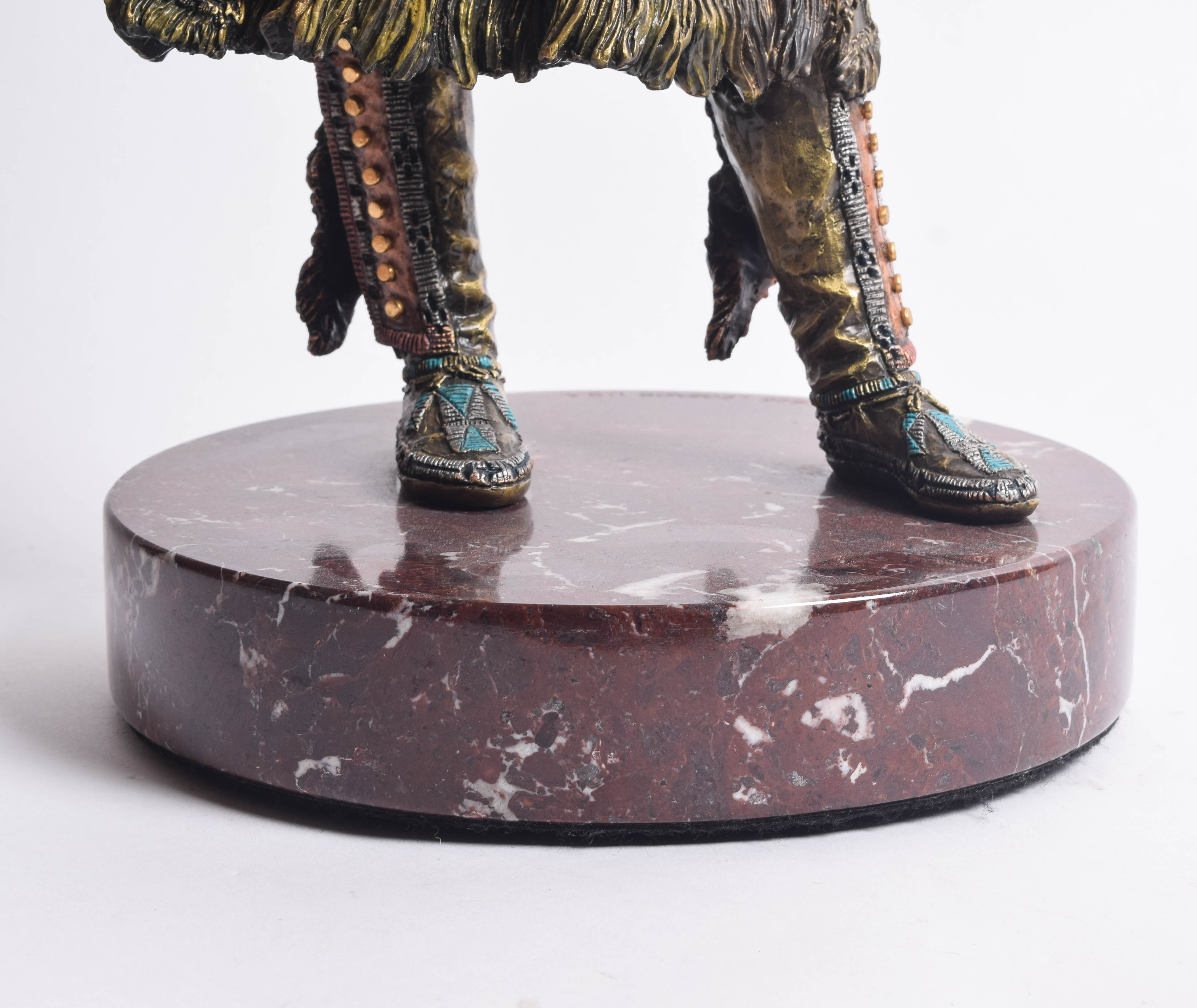 C.A. Pardell Pewter and Mixed Media Statue "Legends on Still Water"