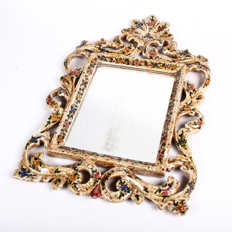 Ceramic Scrolling Acanthus Pattern Frame Wall Mirror