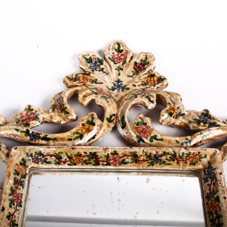 Ceramic Scrolling Acanthus Pattern Frame Wall Mirror