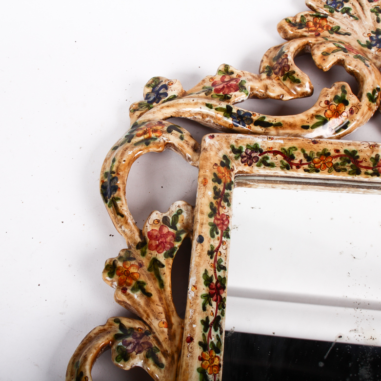 Ceramic Scrolling Acanthus Pattern Frame Wall Mirror